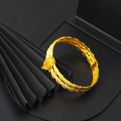 Modern Tuğralı Kesik Burma Altın Bilezik thumbnail 4