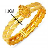 Modern Tuğralı Kesik Burma Altın Bilezik thumbnail 6