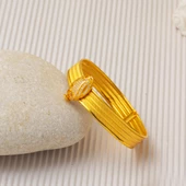 3 Sıra Lale Tokalı Trabzon Hasır Kelepçe Altın Bilezik thumbnail 5