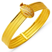 3 Sıra Lale Tokalı Trabzon Hasır Kelepçe Altın Bilezik thumbnail 1