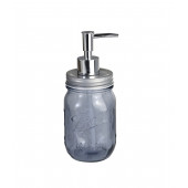 KTBT0163-S3 CAM SIVI SABUNLUK,ÇİÇEK DESENLİ KOYU MAVİ 8X8X10CM 420ML thumbnail 1