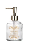 KTBD0111-PB CAM SIVI SABUNLUK ALTIN İŞLEMELİ,PARİS DESENLİ 300ML 7,6X15,5CM - 1