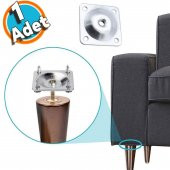 Mobilya Kanepe Masa Baza Zigon Sehpa Ayağı Metal Bağlantı Aparatı M8 Civatalı Düz Ayak Tabanı (1 ADET) - 1