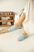 Marjinix Trendy Düz Tokalı Kadın Babet Ayakkabı - 7