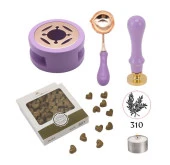 Davetiye Mum Mühürü Uygulama Seti Lavanta Renk 310 Botanik Desen thumbnail 1