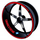 Moto Rider 4lü Sticker Seti Reflektif Kırmızı İç Dış Jant Şeridi Kask ve Çamurluk Çınar Extreme - 2