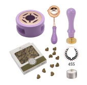 Davetiye Mum Mühürü Uygulama Seti Lavanta Renk 455 Çelenk thumbnail 1