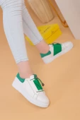 Alvaro Beyaz Yeşil Renkli  Sneaker - 5