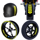 Moto Rider 4'lü Sticker Seti İç Dış Jant Şeridi Kask Çamurluk Çınar Extreme - 4