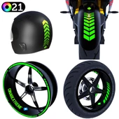 Moto Rider 4'lü Sticker Seti İç Dış Jant Şeridi Kask Çamurluk Çınar Extreme - 1