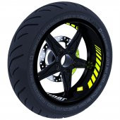 Moto Rider 4lü Sticker Seti Floresan Sarı İç Dış Jant Şeridi Kask ve Çamurluk Çınar Extreme - 3