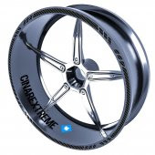 Moto Rider 4lü Sticker Seti Siyah Karbon Fiber Dokulu İç Dış Jant Şeridi Kask ve Çamurluk Çınar Extreme - 2