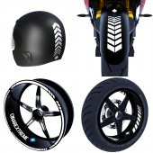 Moto Rider 4lü Sticker Seti Süt Beyaz İç Dış Jant Şeridi Kask ve Çamurluk Çınar Extreme - 1