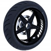 Moto Rider 4lü Sticker Seti Süt Beyaz İç Dış Jant Şeridi Kask ve Çamurluk Çınar Extreme - 3