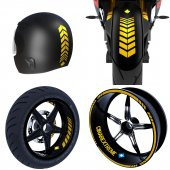 Moto Rider 4lü Sticker Seti Yaldızlı Gold İç Dış Jant Şeridi Kask ve Çamurluk Çınar Extreme - 1