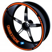 Moto Rider 4lü Sticker Seti Alev Turuncu İç Dış Jant Şeridi Kask ve Çamurluk Çınar Extreme - 2
