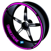 Moto Rider 4lü Sticker Seti Gül Pembesi İç Dış Jant Şeridi Kask ve Çamurluk Çınar Extreme - 2