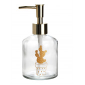 KTBD0111-PD CAM SIVI SABUNLUK ALTIN İŞLEMELİ,KAKTÜS 2 DESEN 300ML 7,6X15,5CM - 1