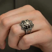 Ayasofya Cami Kebir Motifli 925 Gümüş Erkek Yüzük thumbnail 4