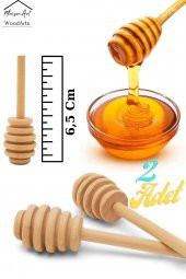 Mini 2li Ahşap Bal Kaşığı | El Yapımı Bal Çubuğu - 1