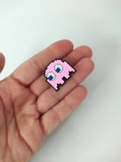 Terlik Ayakkabı Sandalet Tokası Pac Man Pinky  1 Adet Silikon Kız Erkek Aksesuar Hediye - 1