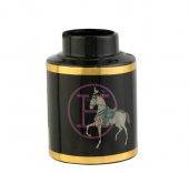 Crearthome Atlı Hermes Siyah Gold Dekoratif Küp Küçük Boy 12x12x17 cm AK.WLT0704 - 1