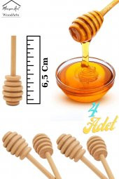 Mini 4lü Ahşap Bal Kaşığı | El Yapımı Bal Çubuğu - 1