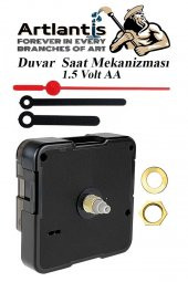 Duvar Saat Mekanizması 1 Adet 10 mm Şaft Sessiz Saat Motoru Akrep Yelkovan Okul Deney Saat Yapım - 1