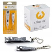ORJİNAL Diana 2 Li Set Tırnak Makas 8 Cm Büyük Boy Tırnak Makası Manikür Törpü Seti - 4