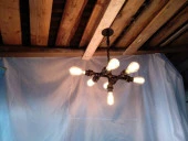 Demir Boru Tavan Lambası,  Endüstriyel Malzeme Rustik Tavan Avize thumbnail 3