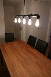 5 Başlıklı Retro Demir Boru Tavan Lambası,  Endüstriyel Rustik Tavan Avize Bilardo Lambası Yemek Odası Lambası thumbnail 3