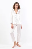 Pierre Cardin Kadın Biyeli Saten Pijama Takımı - 3