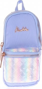 Kaukko Bright Üç Gözlü Kız Çocuk Kalem Çantası - Kapitone Floral Mavi thumbnail 2