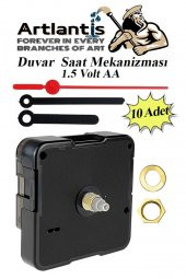 Duvar Saat Mekanizması 10 Adet 10 mm Şaft Sessiz Saat Motoru Akrep Yelkovan Okul Deney Saat Yapım - 1