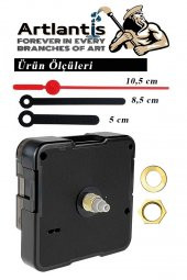 Duvar Saat Mekanizması 10 Adet 10 mm Şaft Sessiz Saat Motoru Akrep Yelkovan Okul Deney Saat Yapım - 5