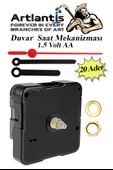 Duvar Saat Mekanizması 20 Adet 10 mm Şaft Sessiz Saat Motoru Akrep Yelkovan Okul Deney Saat Yapım - 1