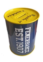 Fenerbahçe Metal Kumbara Orta Boy Orjinal Lisanslı 1 Adet FB Kumbara Taraftar Kumbara Sarı Kanarya 12x9 cm - 2