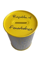 Fenerbahçe Metal Kumbara Orta Boy Orjinal Lisanslı 1 Adet FB Kumbara Taraftar Kumbara Sarı Kanarya 12x9 cm - 3