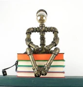 Robot Tasarım Retro Masa Lambası Rustik Endestriyel Tasarım Başucu Lambası Kitap Okuma Lambası - 1