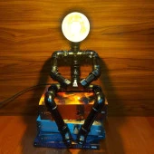 Robot Tasarım Retro Masa Lambası Rustik Endestriyel Tasarım Başucu Lambası Kitap Okuma Lambası - 2
