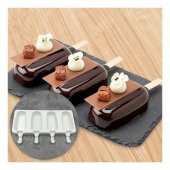 Magnum Dondurma Kalıbı Ve 20 Adet Ahşap Çubuk 4lü Pratik Magnum Silikon Dondurma Kalıbı - 2