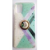 Samsung Galaxy M51 Yüzüklü Simli Prizma Lüks Kılıf - 1