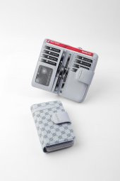 CENGİZ PAKEL Monogram Kadın Orta Boy Cüzdan 65256MP Buz Mavi - 1
