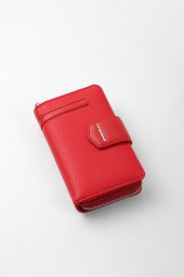 CENGİZ PAKEL Kadın Orta Boy Cüzdan 65256M Kırmızı - 4