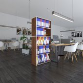 Kenzlife klasörlük raflı rona cvz 175*80*30 kitaplık ofis arkalıksız - 1