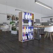 Kenzlife klasörlük raflı erlinay crd 140*80*30 kitaplık ofis arkalıksız - 1