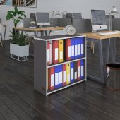 Kenzlife klasörlük raflı burutay gri 70*80*30 kitaplık ofis arkalıksız - 1