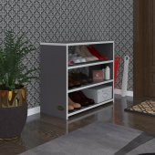 Kenzlife ayakkabılık goya gri 060*70*30 arkalıksız ayakkabı ofis dolabı - 1