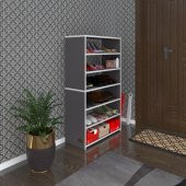 Kenzlife ayakkabılık goya gri 120*70*30 arkalıksız ayakkabı ofis dolabı iki bölme - 1