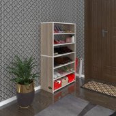 Kenzlife ayakkabılık goya crd 120*70*30 arkalıksız ayakkabı ofis dolabı iki bölme - 1